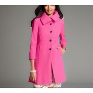 Ann Taylor Afternoon Topper Coat Fully Lined Pink Button Front Size Large